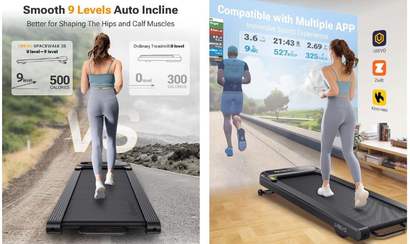 UREVO Spacewalk 3S Auto-inclined walkingPad löpband 430 x 1080 mm 6 km/t