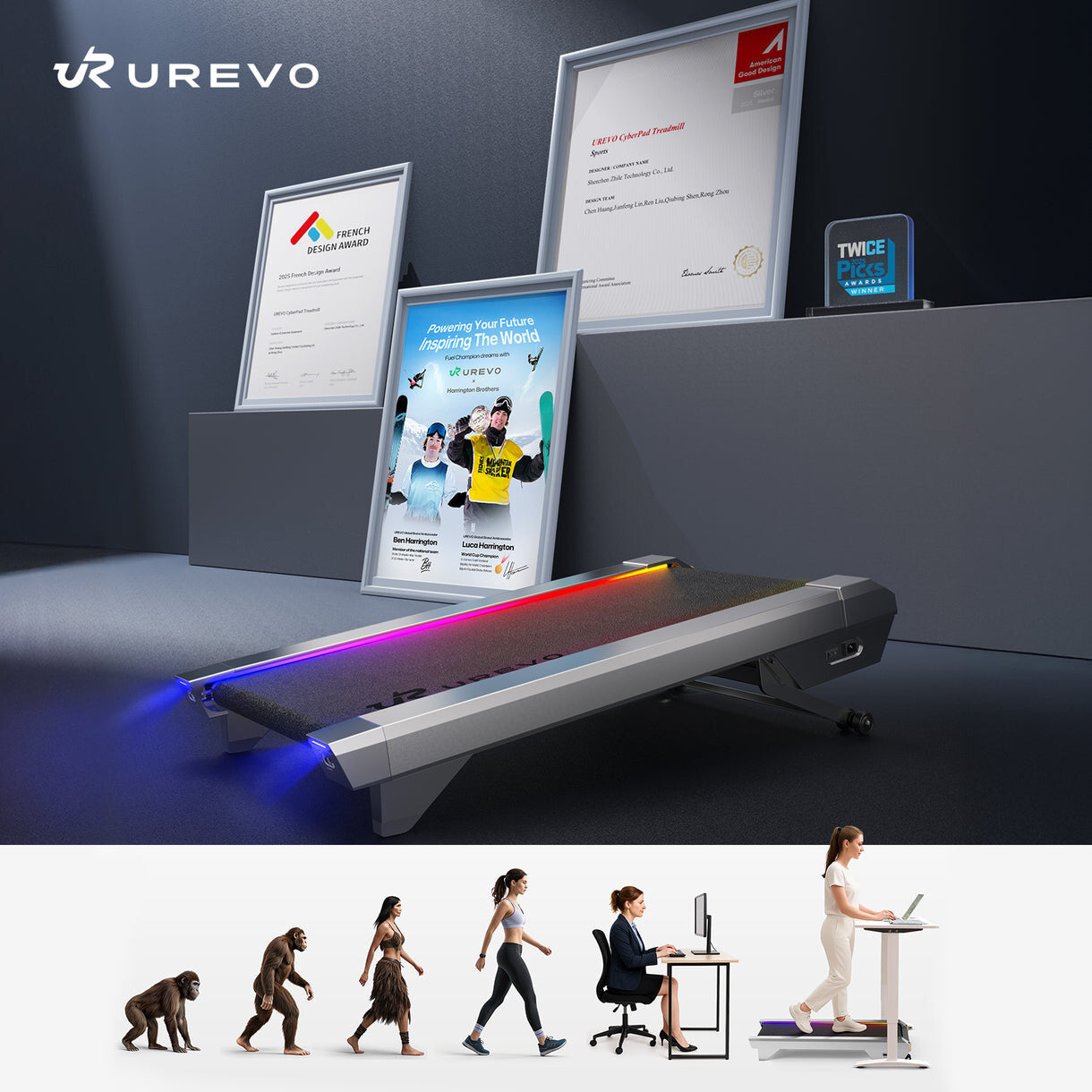 Urevo CyberPad for Office Smart 2 Treadmill 420 × 1000 mm 6.44 km/h