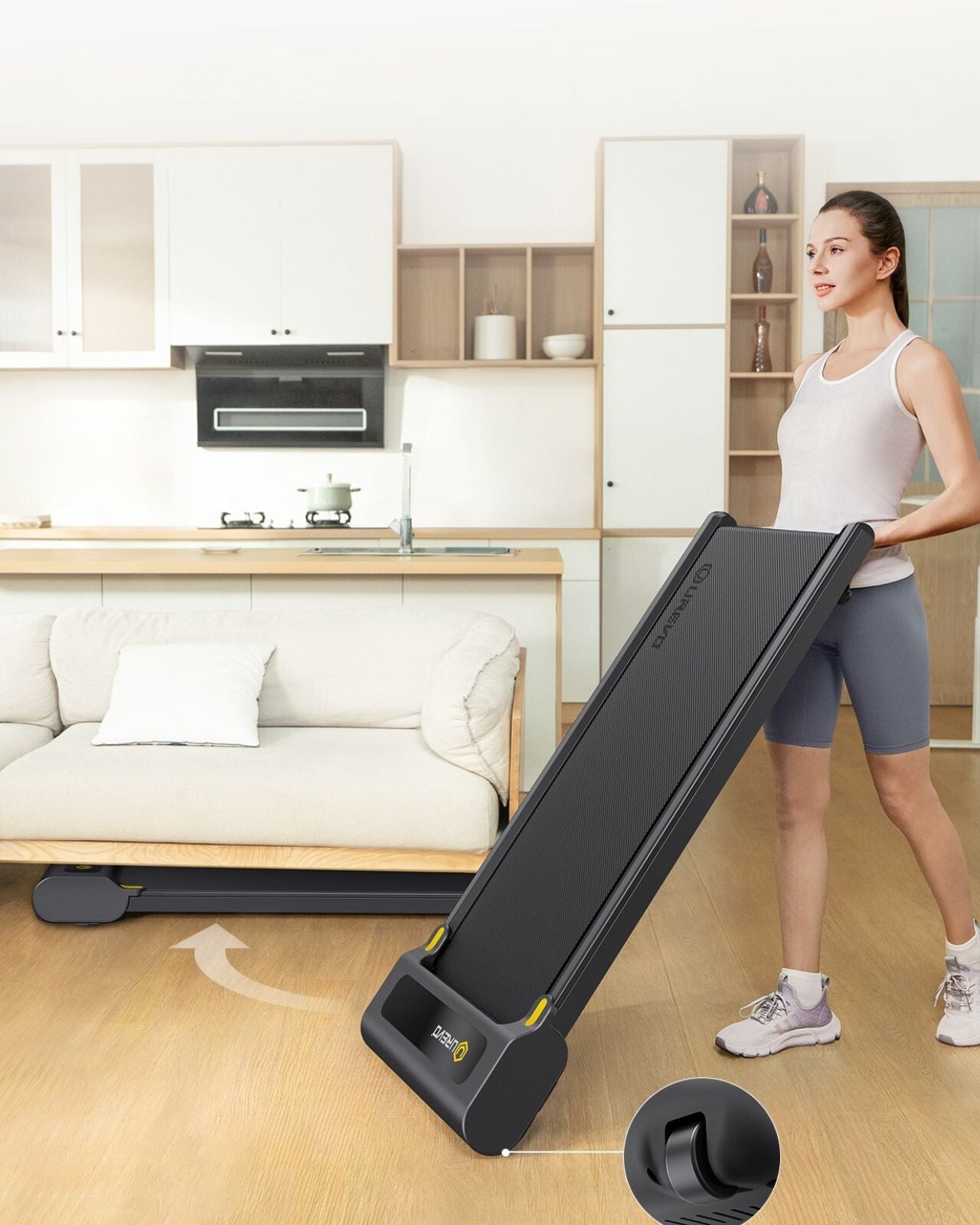 UREVO Spacewalk E3S Manual-inclined walking treadmill 